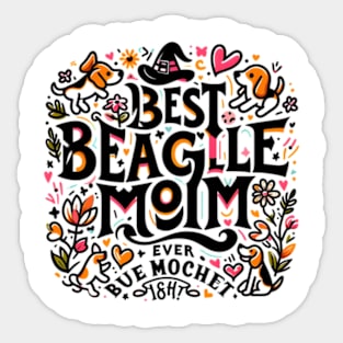 Best Beagle Mom Ever Distressed  funny Sticker